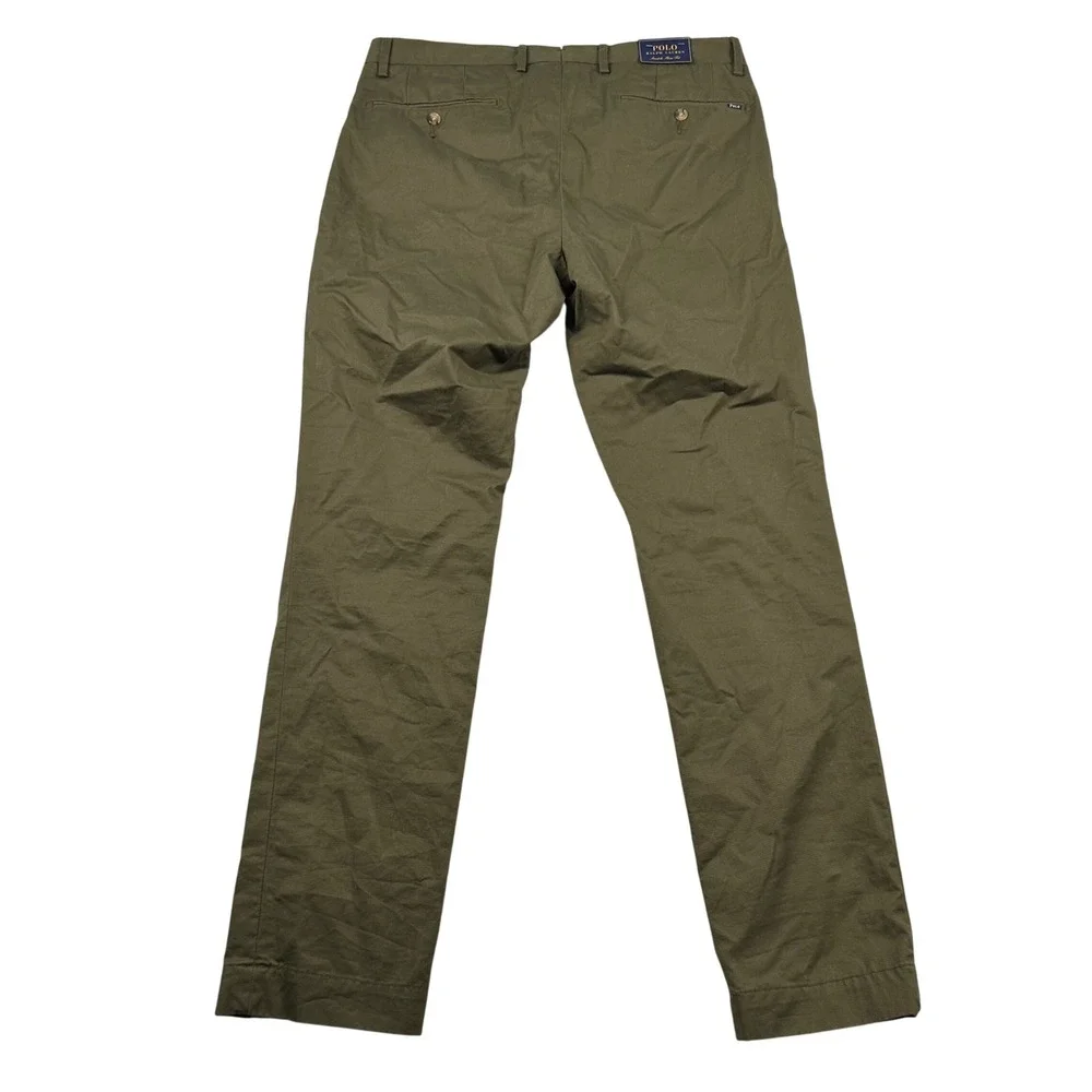 Polo Ralph Lauren Chinos Mens 32x32 Olive Green Stretch Slim Fit Twill Pants